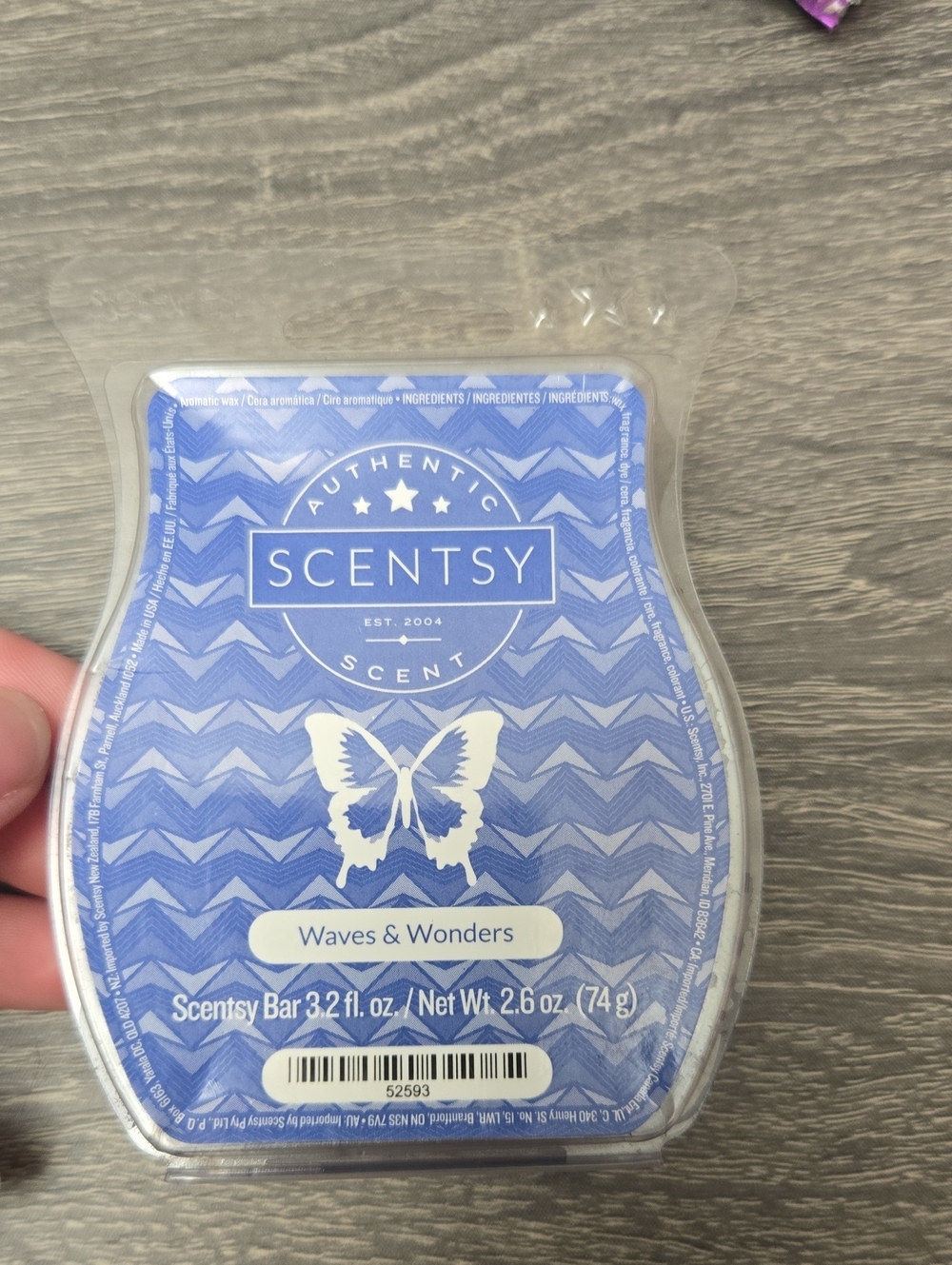 Scentsy Waves & Wonders Wax Bar - Blue Chevron